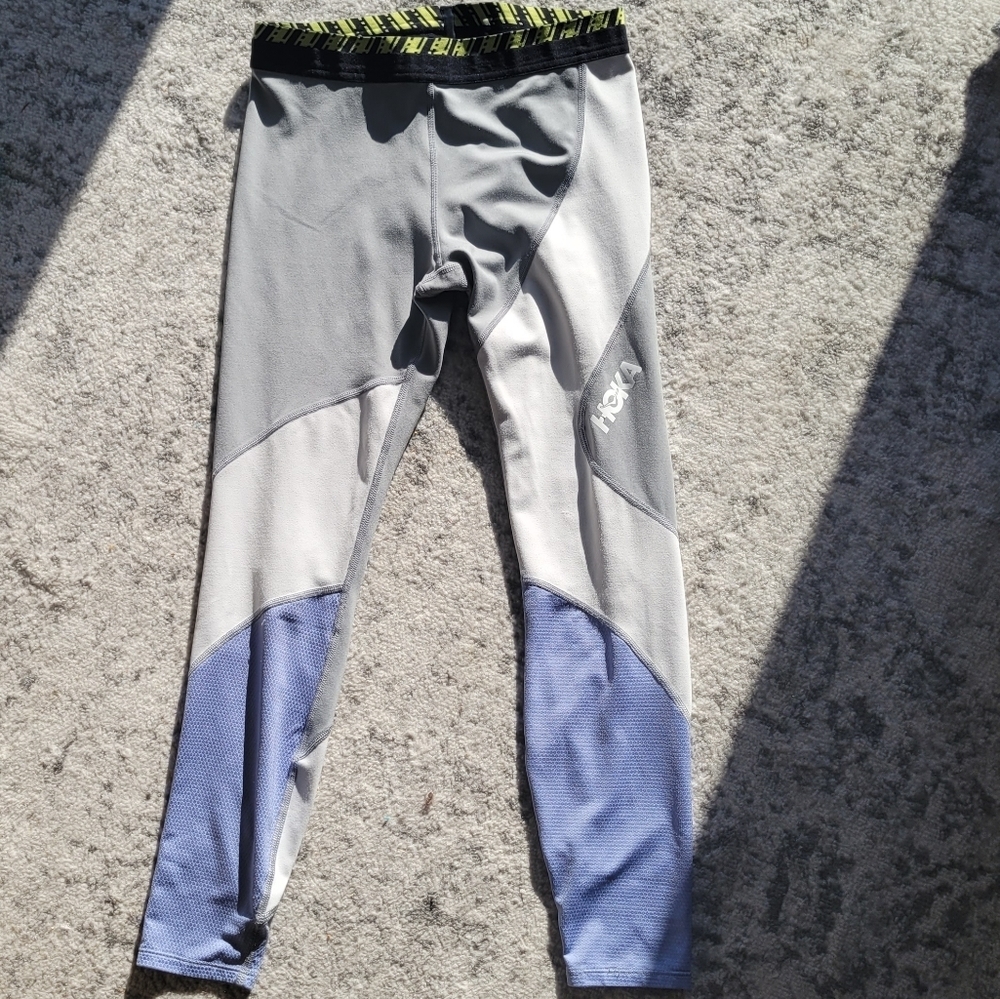 Hoka One One colorblock athletic running tights leggings